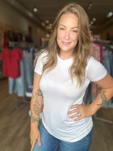 White Short Sleeve Crewneck Tee