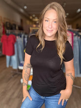 Load image into Gallery viewer, Black Scoop Neck Jersey Top