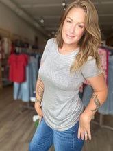 Load image into Gallery viewer, Grey Scoop Neck Jersey Top