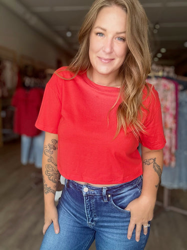 Red Short Crewneck Tee