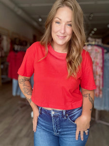 Red Short Crewneck Tee
