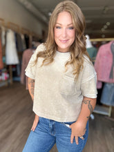 Load image into Gallery viewer, Beige Washed Ribbed Tee