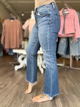 Load image into Gallery viewer, Flying Monkey Mid Rise Distressed Hem Cut Jeans