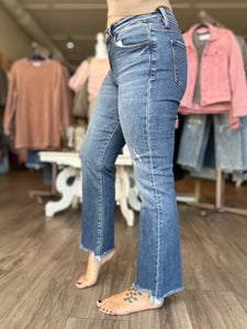 Flying Monkey Mid Rise Distressed Hem Cut Jeans