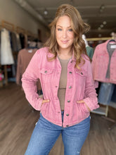Load image into Gallery viewer, Mauve Stitched Button Up Jacket