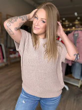 Load image into Gallery viewer, Mocha Short Sleeve Sweater Top