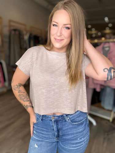 Mocha Burn Out Cropped Tee