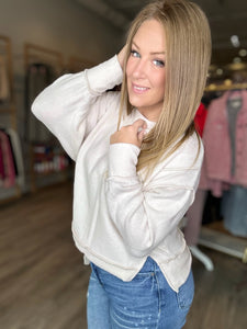 Beige Oversized Brushed Sweater