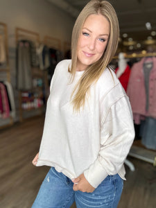 Beige Oversized Brushed Sweater
