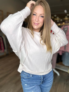 Beige Oversized Brushed Sweater