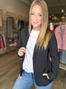 Black Open Front Blazer
