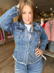 Blue Denim Frayed Jacket
