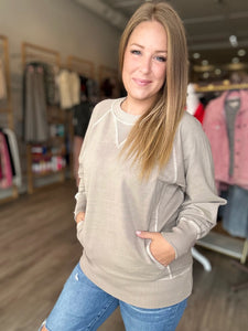 Taupe Favorite Pocket Pullover