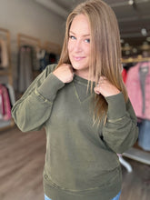 Load image into Gallery viewer, Olive Green Favorite Pocket Pullover