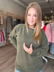 Olive Green Favorite Pocket Pullover