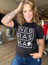 Load image into Gallery viewer, Black Nebraska Block Tee