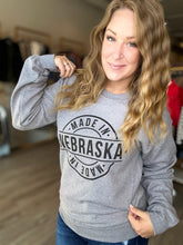 Load image into Gallery viewer, Made in Nebraska Grey Crewneck