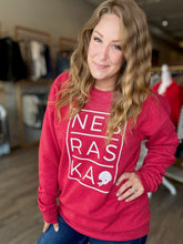 Load image into Gallery viewer, Red Nebraska Block Crewneck