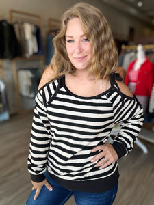 Black Cut Out Tie Long Sleeve Top