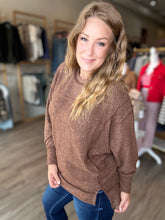 Load image into Gallery viewer, Brown Exposed Seam Sweater
