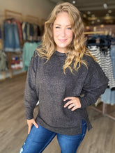 Load image into Gallery viewer, Black Exposed Seam Sweater