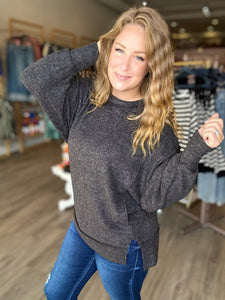 Black Exposed Seam Sweater