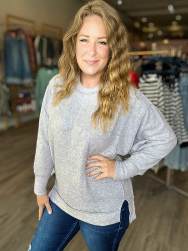 Grey Exposed Seam Sweater