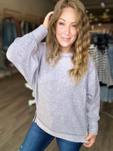 Load image into Gallery viewer, Grey Exposed Seam Sweater