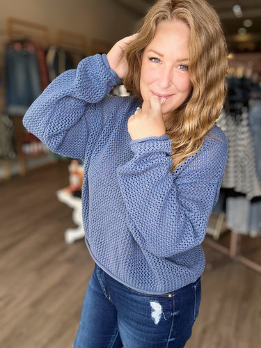 Dusty Blue Knitted Sweater
