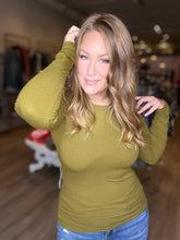 Load image into Gallery viewer, Camo Green Ribbed Long Sleeve