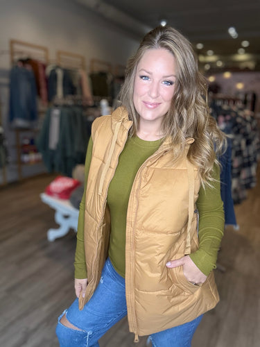 Camel Longline Padded Vest