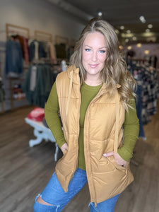 Camel Longline Padded Vest