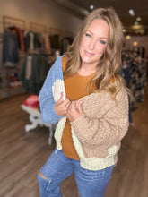 Load image into Gallery viewer, Mocha Colorblock Sweater Cardigan