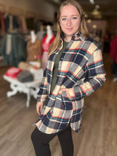 Load image into Gallery viewer, Navy Flannel Shirt Jacket
