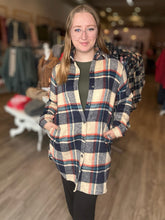 Load image into Gallery viewer, Navy Flannel Shirt Jacket