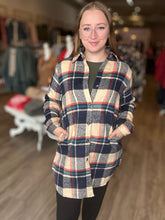 Load image into Gallery viewer, Navy Flannel Shirt Jacket