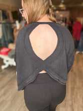 Load image into Gallery viewer, Black Open Back Long Sleeve Top