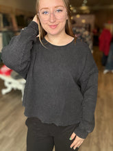 Load image into Gallery viewer, Black Open Back Long Sleeve Top