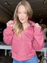 Load image into Gallery viewer, Berry Half Zip Hoodie