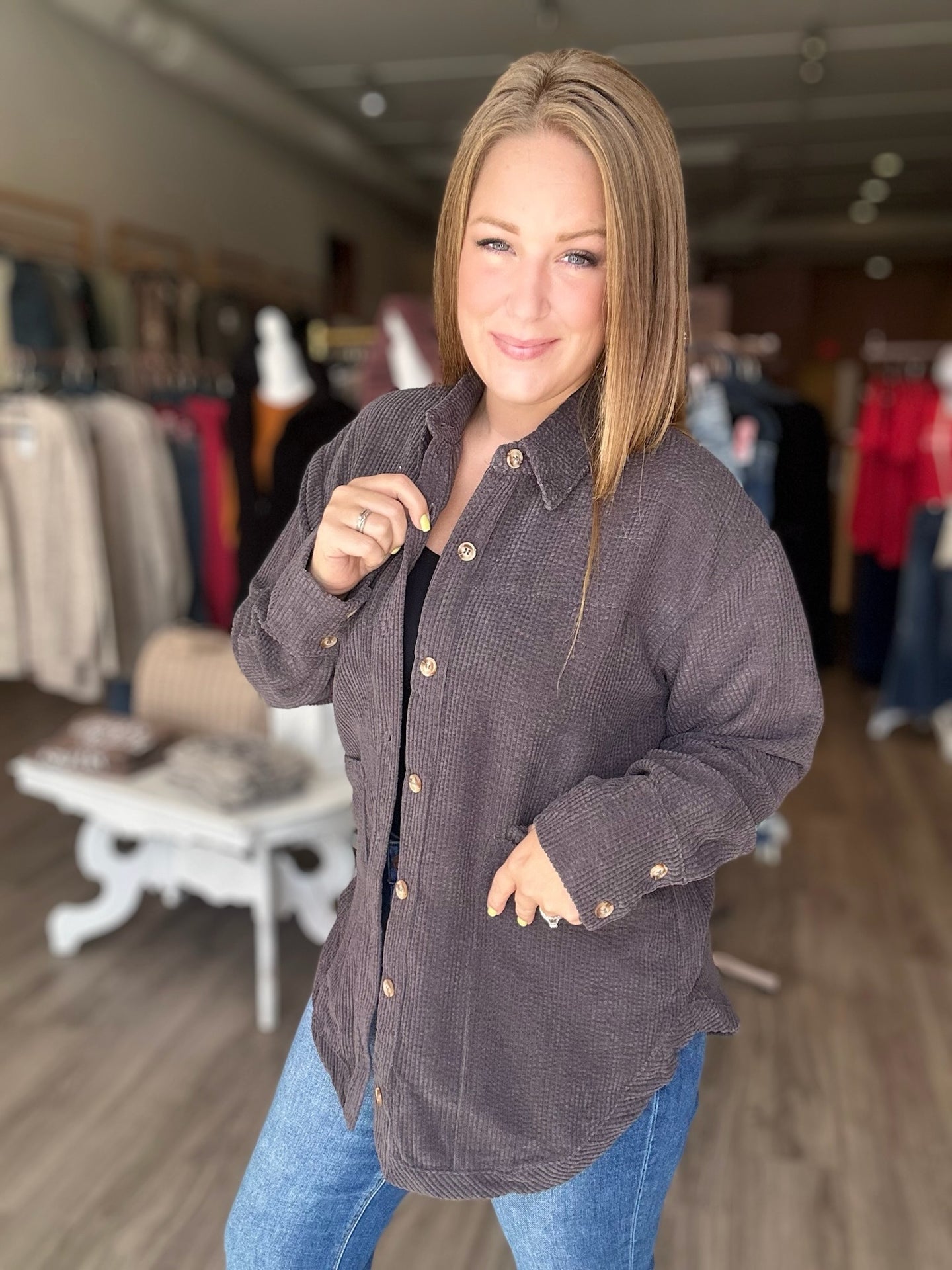 Grey Classic Corduroy Jacket