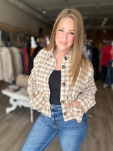 Load image into Gallery viewer, Camel Plaid Short Jacket