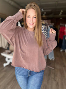Chestnut Washed Long Sleeve Tee