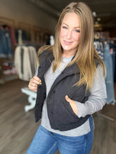 Load image into Gallery viewer, Black Cinched Puffer Vest