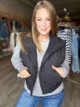 Load image into Gallery viewer, Black Cinched Puffer Vest