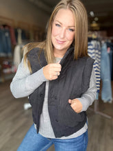 Load image into Gallery viewer, Black Cinched Puffer Vest