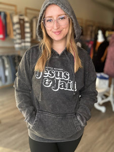 Mineral Wash Black J & J Hoodie
