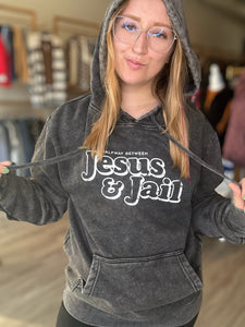 Mineral Wash Black J & J Hoodie