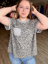 Load image into Gallery viewer, Leopard Print Black Short Sleeve Top