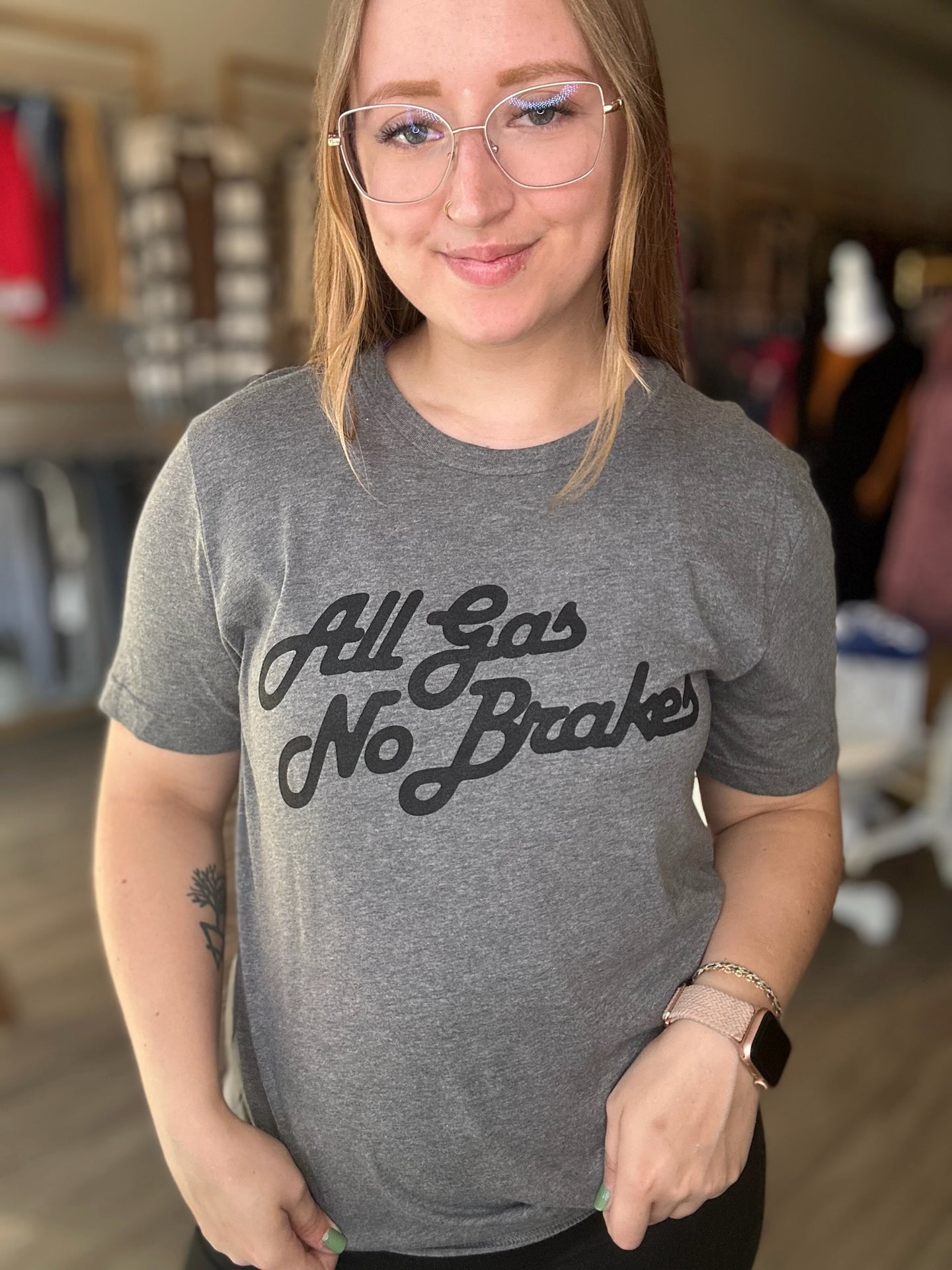 All Gas No Brakes Grey Tee