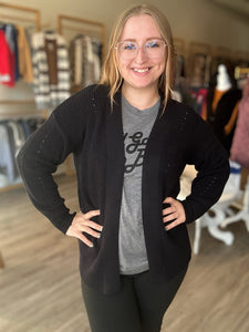 Black Eyelet Sweater Cardigan